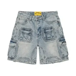 Godspeed Blue Octagon Cargo Denim Shorts